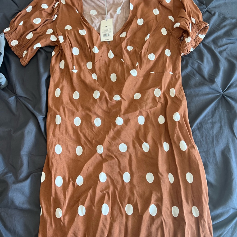 a new day Brown Polka Dot Maxi Dress